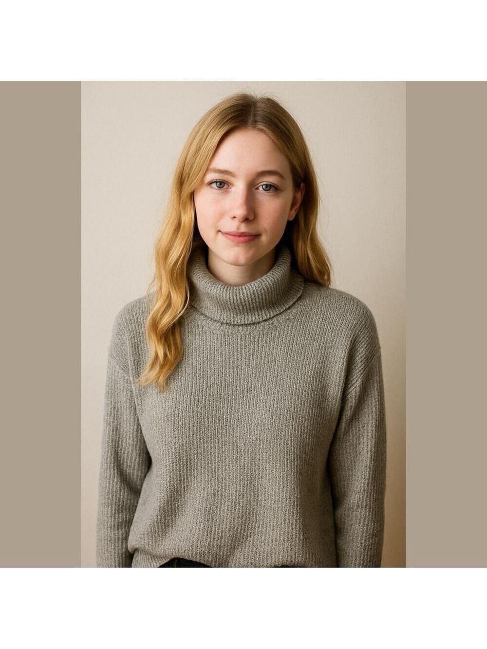 Aerie Grey Ribbed Turtleneck Size Small